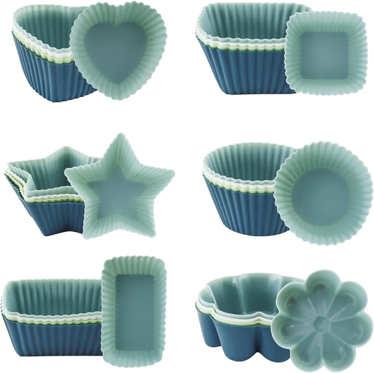 Wholesale Colorful Reusable Bakeware Silicone Muffin Cases Baking Cooking Tool