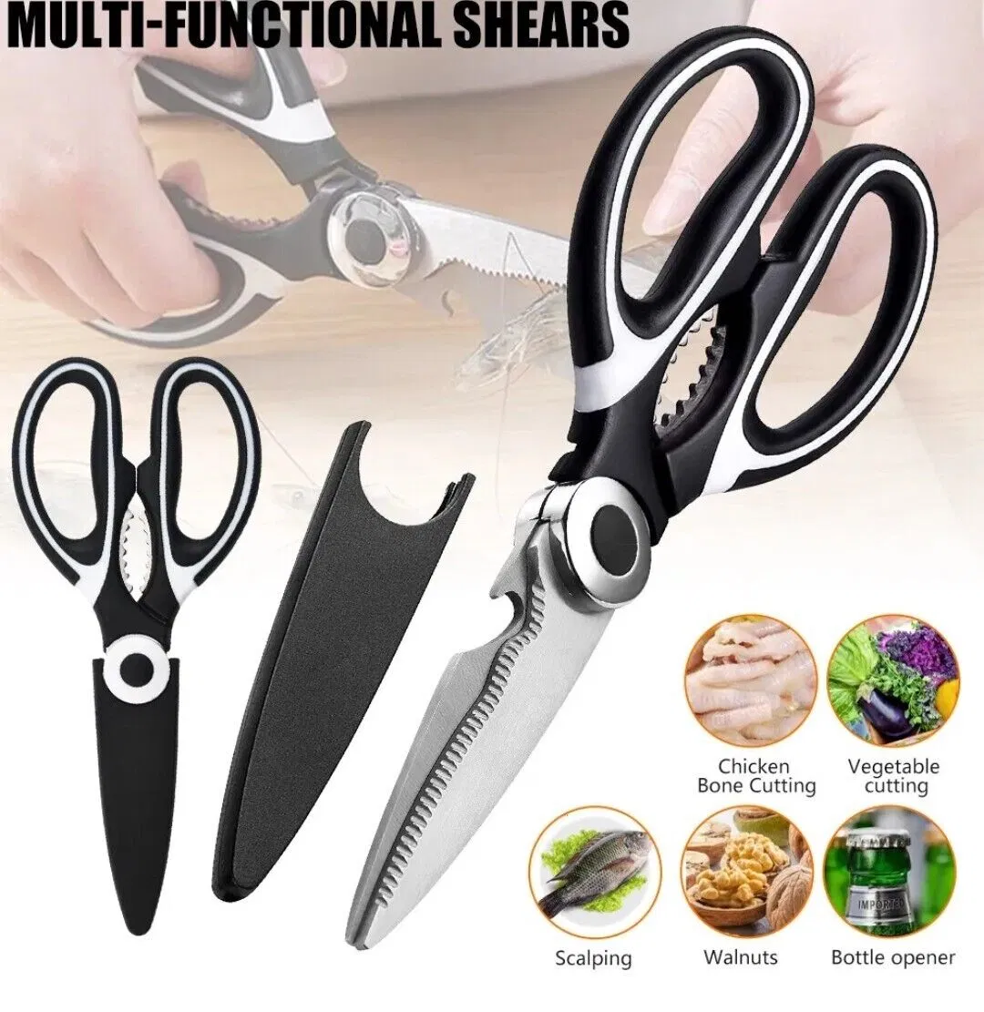 Ds-6603 (2 Pack) Multifunctional Kitchen Scissors Ultra Sharp Stainless Steel Kitchen Shears New