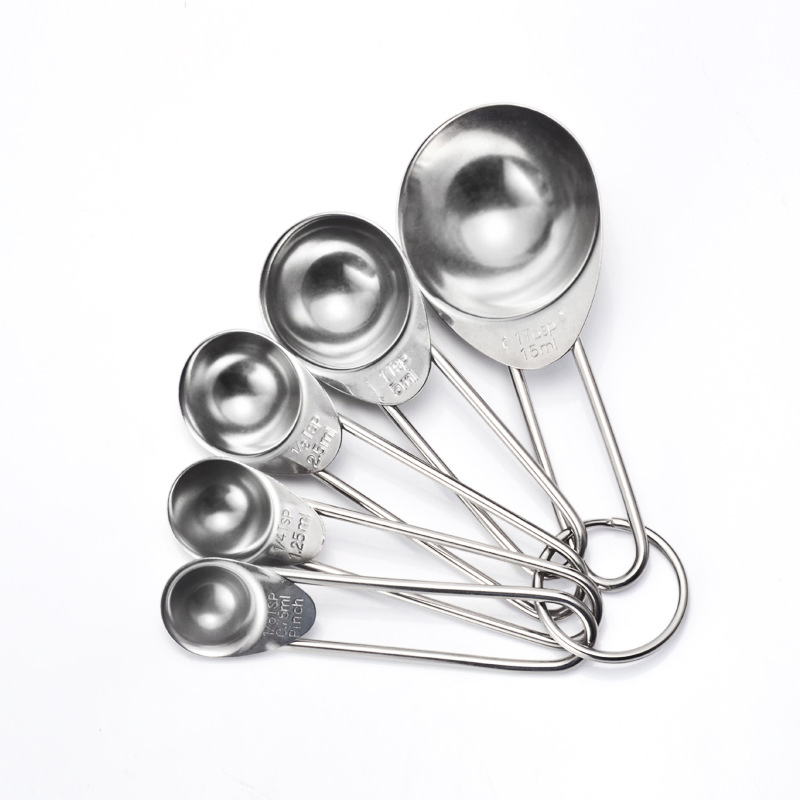 5PCS/Set Stainless Steel Measuring Spoon Coffee Milk Powder Kitchen Scale Baking Teaspoons Sugar Tool