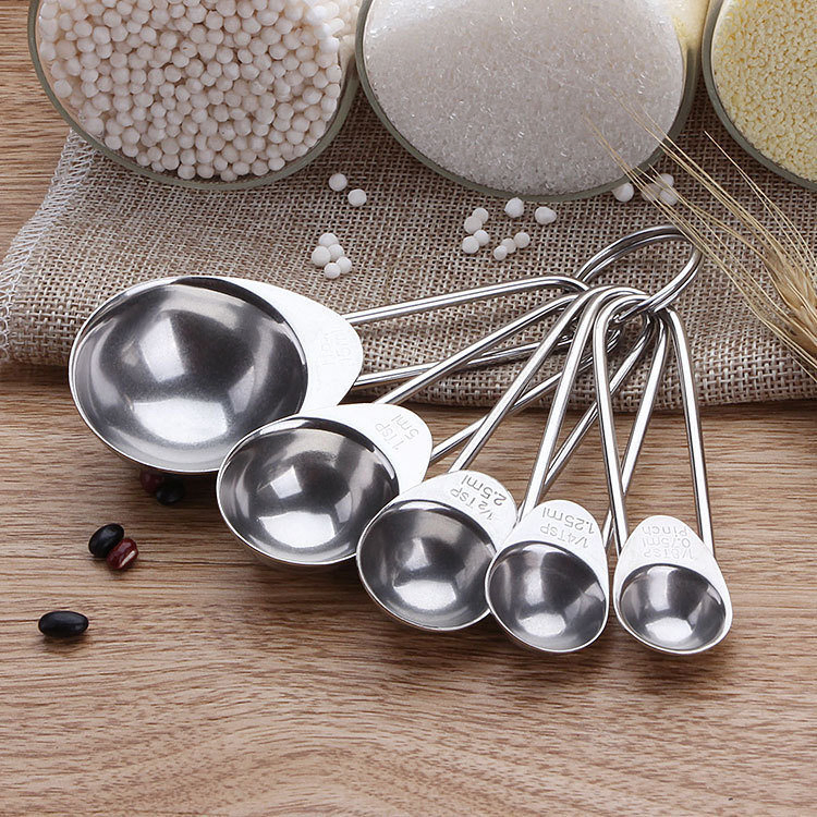 5 Stainless Steel Measuring Spoons Baking Gadget Tool Mi11610