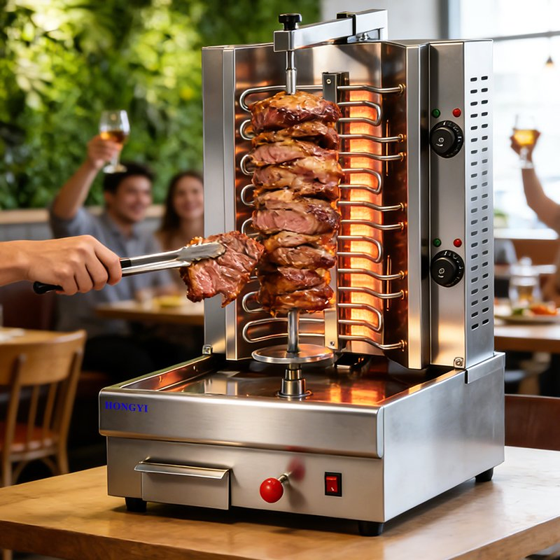 Barbecue Skewer Kitchen Equipment: Double-Headed Middle Eastern/Turkish Kebab Grill