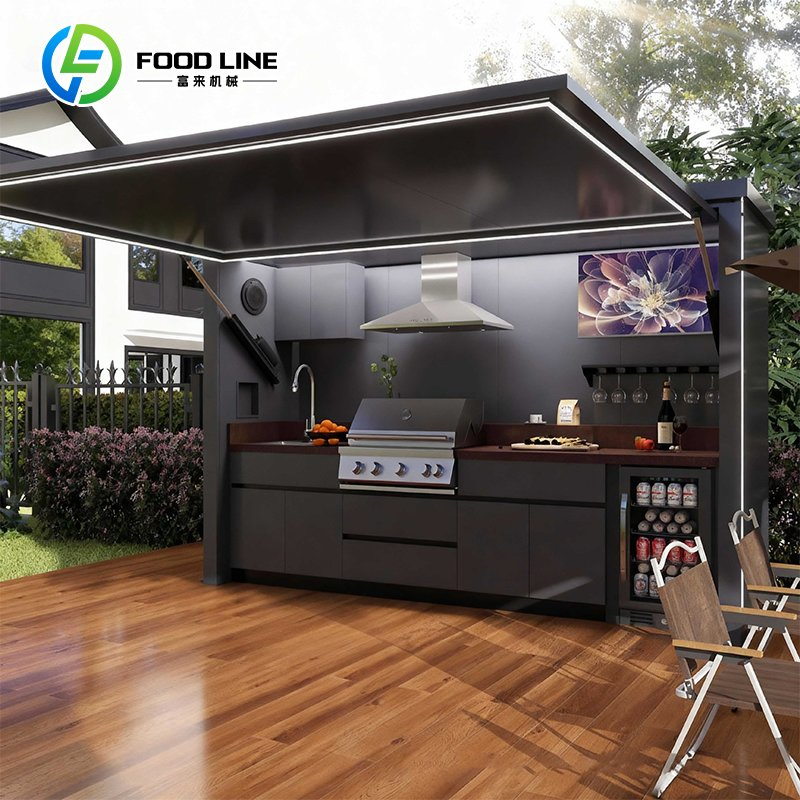 LED Light and Canopy Multi-Functional Modular Outdoor Kitchen