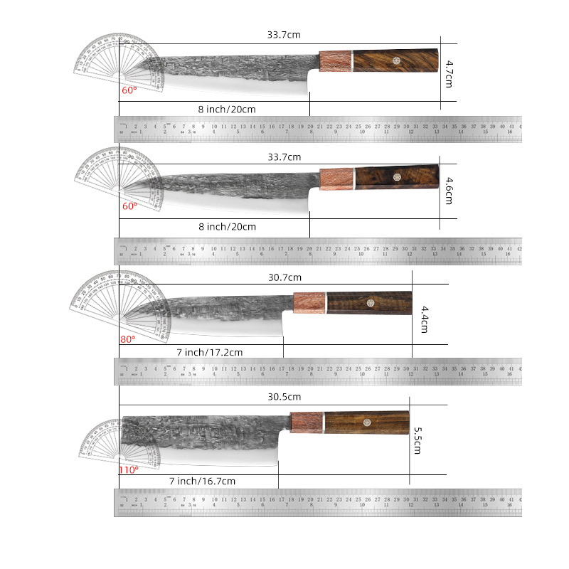 Ds-2903 Japanese Chef Knife 4 PCS Professional Sharp Kitchen Knives Set for Cooking High Carbon Stainless Steel Knife Set