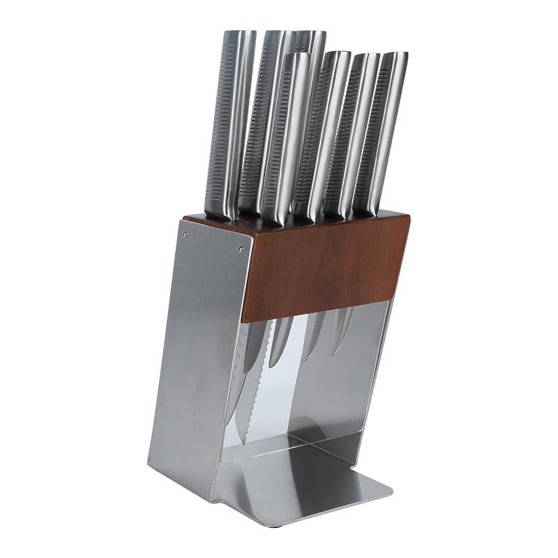 Home Use Kitchen Cutting Tools with Solid Wood Knife Block