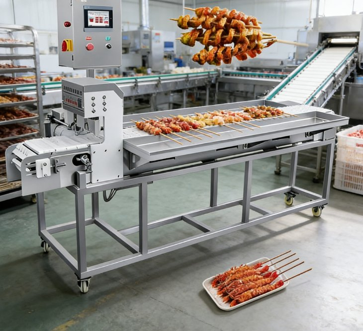 Durable Non-Stick Skewer Punching Making Machine for Frozen Meat and Quick Food