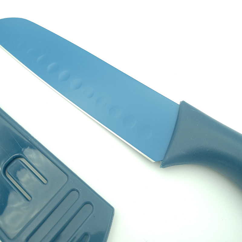 Professional Injected Handle Colored Knife Kitchen Santoku Chef Knife