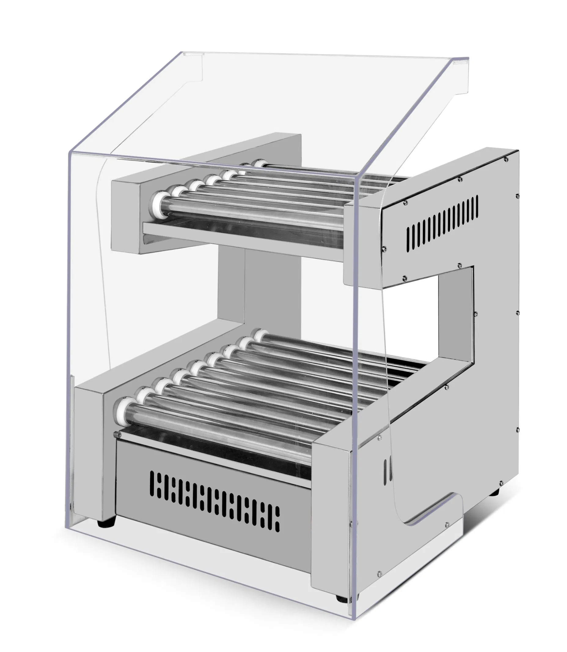 Commercial 19 Tube 2 Layer Hot Dog Fryer Sausage Baking Cooking BBQ Machine Griddle Hot Sales