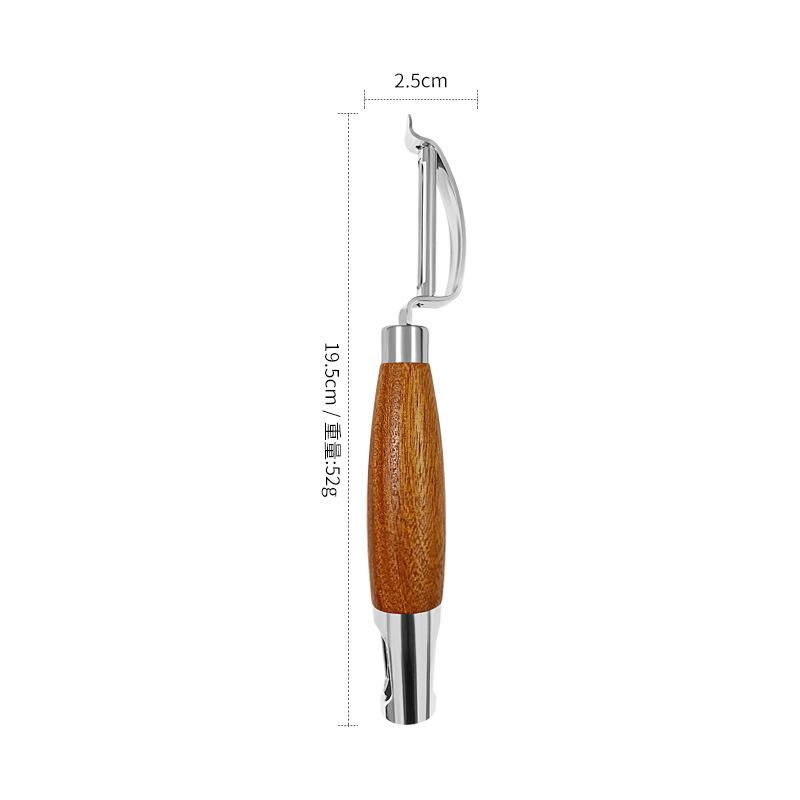 Kitchen Multifunctional Food Grade Blade Stainless Steel Household Melon and Fruit Peeler Apple Peeler with Wood Handle