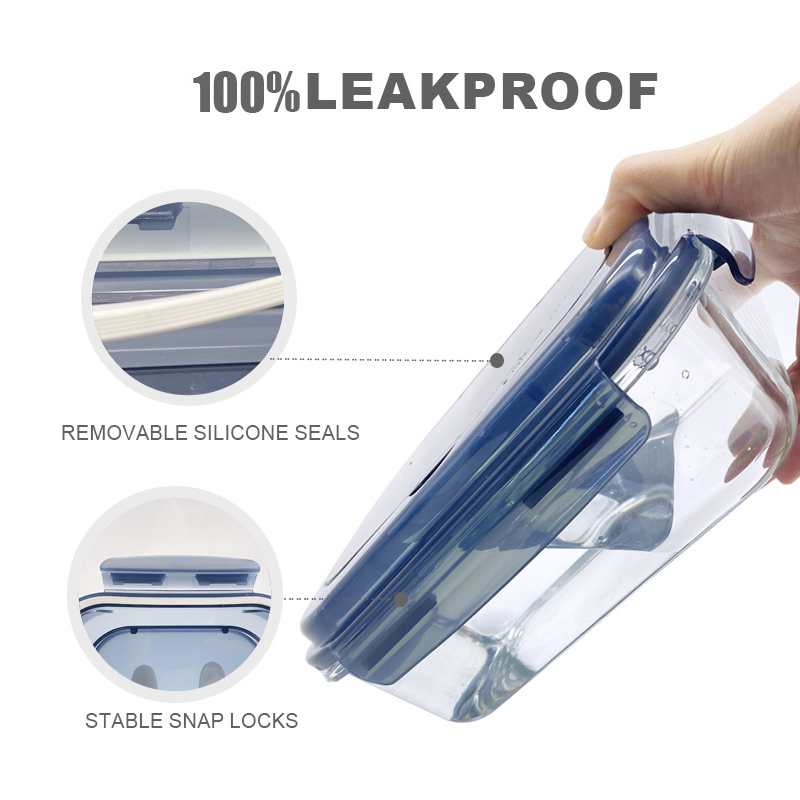 Glass Lunch Box with Fork and Knife Glass Food Storage Containers Rectangular