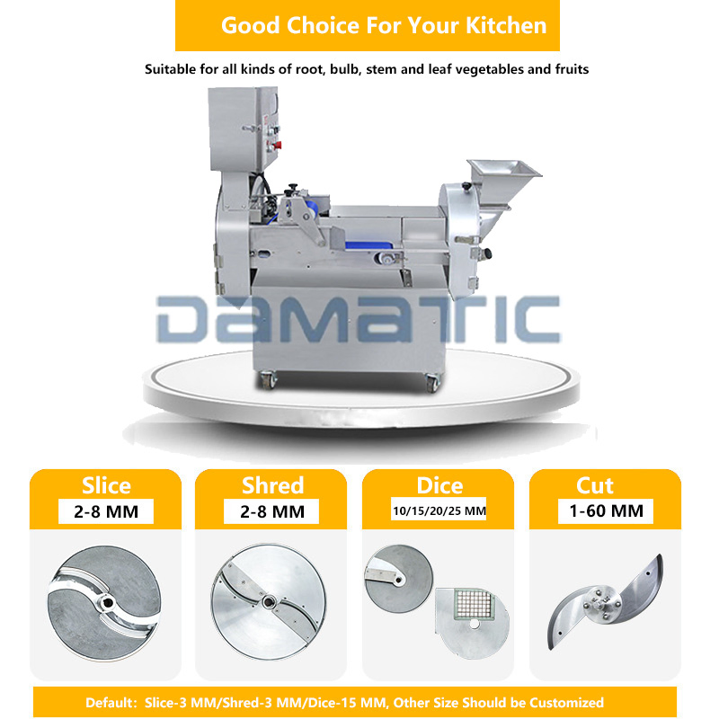 Commercial Double-Head Tomatoes Carrots Vegetable Fruit Dicing Cutting Slicer Chopper for Professional Vegetable Preparation