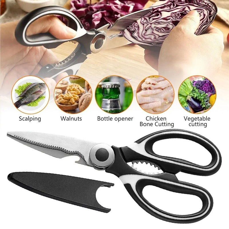 Ds-6603 (2 Pack) Multifunctional Kitchen Scissors Ultra Sharp Stainless Steel Kitchen Shears New