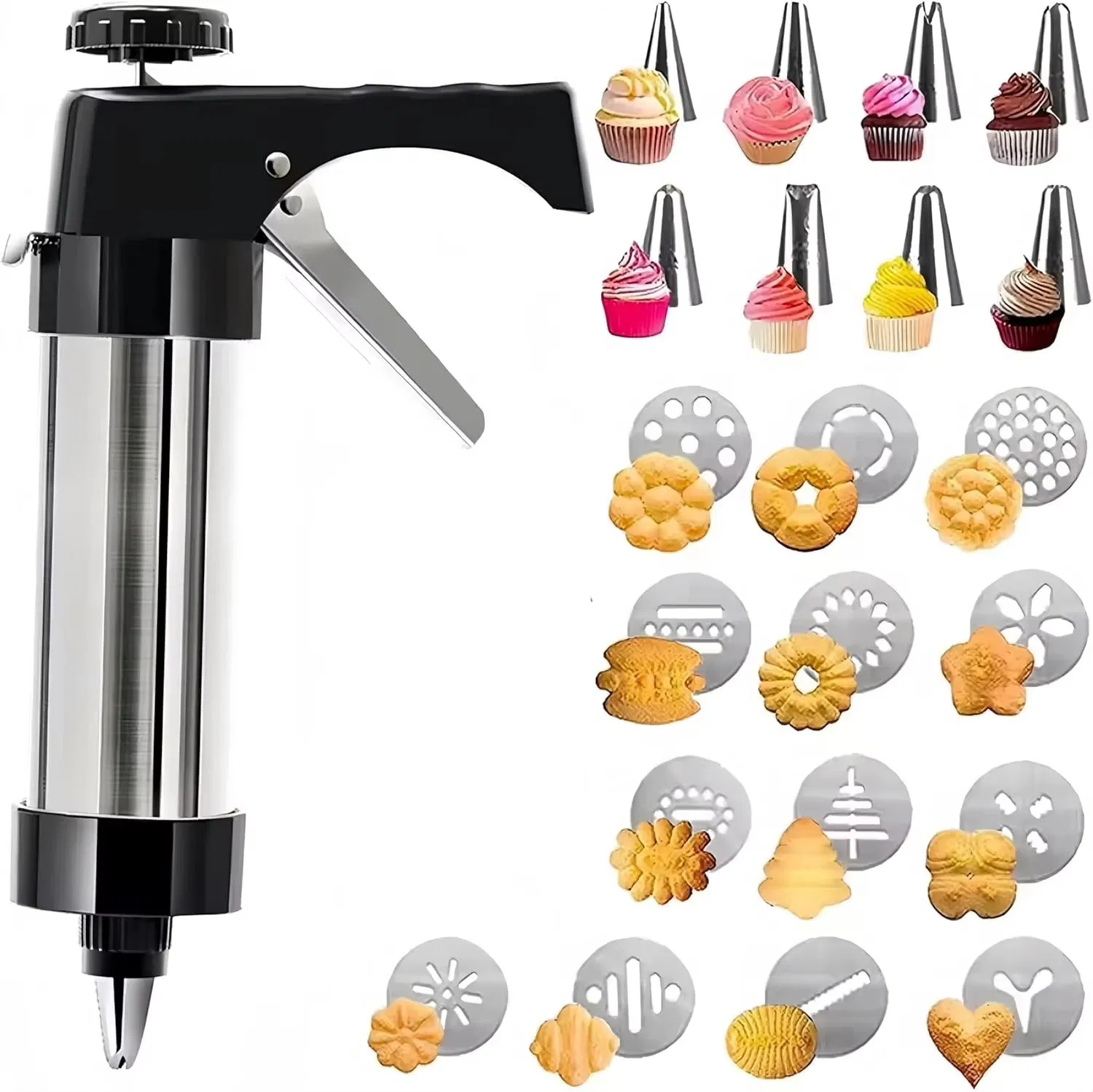 Cookie Gun Extrusion Cookie Machine Cream Decorating Gun Decorating Mouth Dissolving Bean Baking Tool Household Set Mold