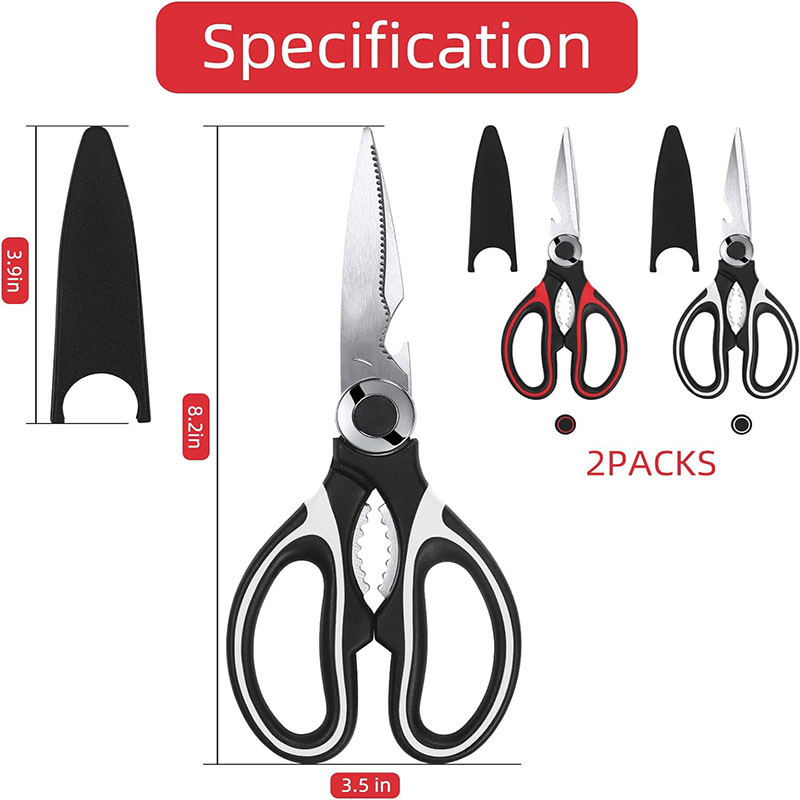 Ds-6601 Stainless Steel Kitchen Scissor Multi Purpose Heavy Duty Household Shears Cutting Knife Hand Shear