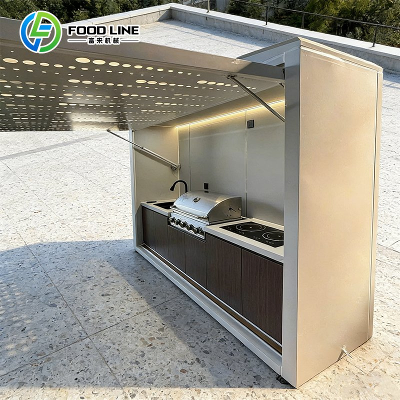 LED Light and Canopy Multi-Functional Modular Outdoor Kitchen