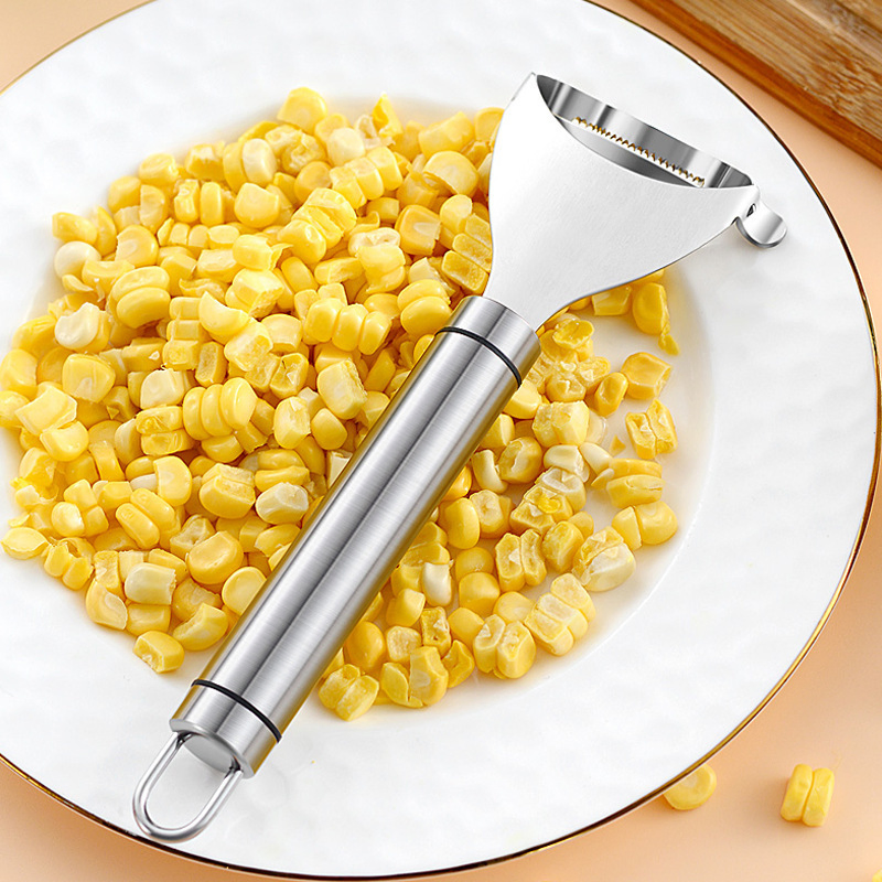 Stainless Steel Manual Vegetable Peel Remover Cutter Corn Shaver Peeler for Kitchen
