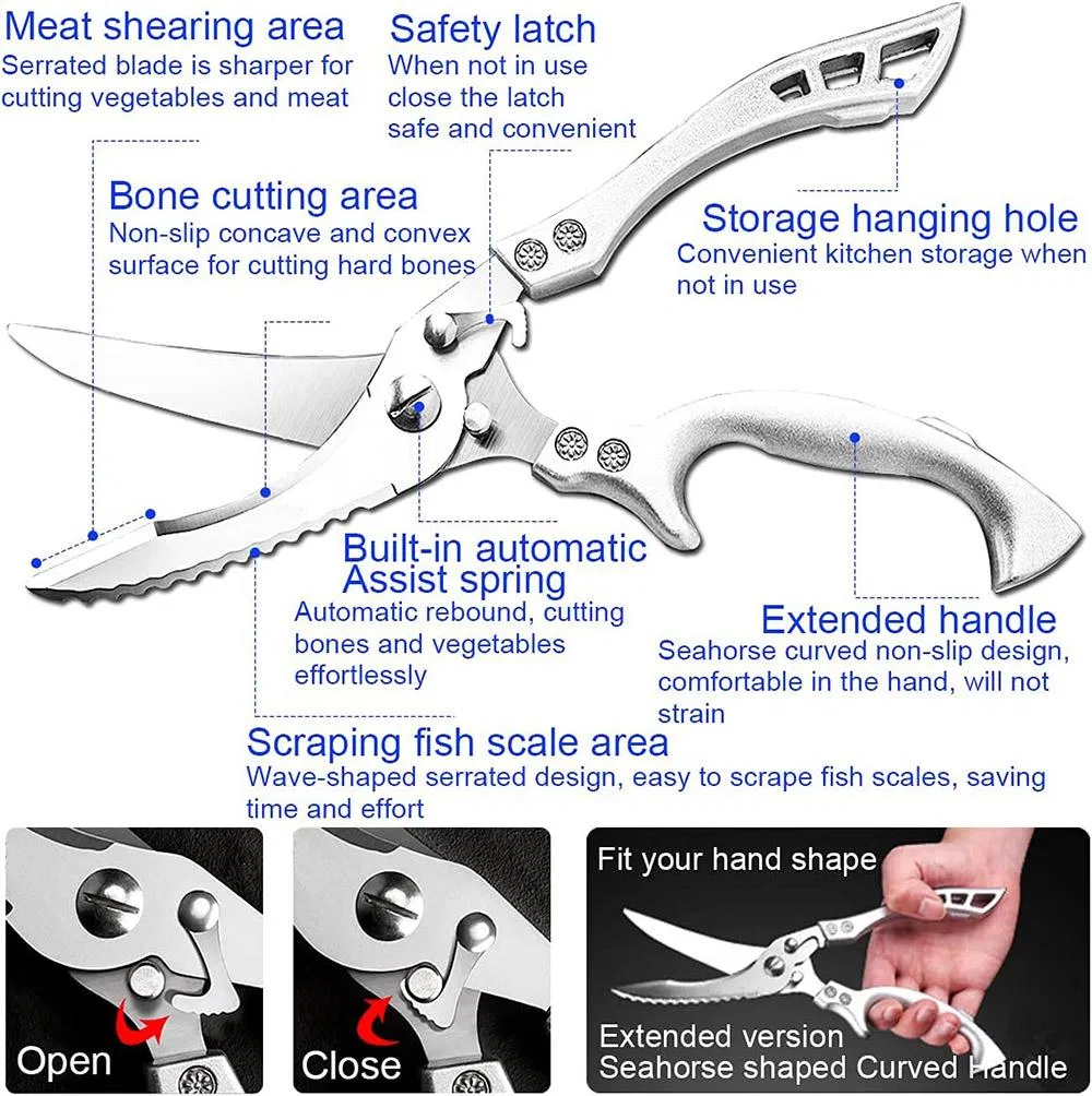 Heavy Duty Stainless Steel Kitchen Scissors 7
