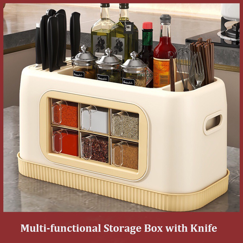 Ds-5300n6 Multi-Functional Seasoning Box Rack Kitchen Storage Box Integrated Multi-Grid Seasoning Jar Kitchen Gadgets