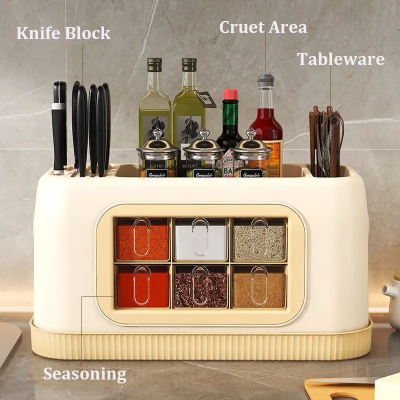 Multi-Functional Seasoning Box Rack
