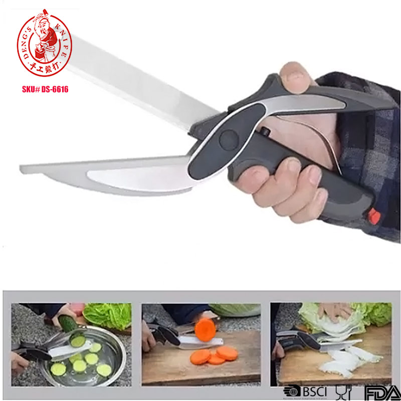 Ds-6616 Easy Smart Food Vegetable Cutter Chopper - New Kitchen Scissor New Kitchen Shears Stainless Steel Hand Metal Shear