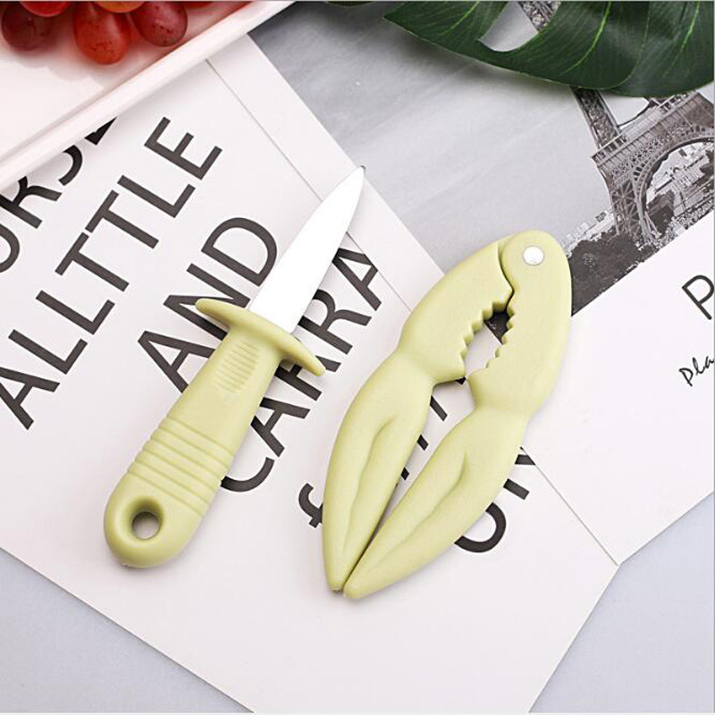 2 in 1 Knife and Clamp Set - Oyster Knife Sharp-Edged Lobster Crab Clamp Shell Pliers Seafood Opener Tool Kit Kitchen Tool Esg12276