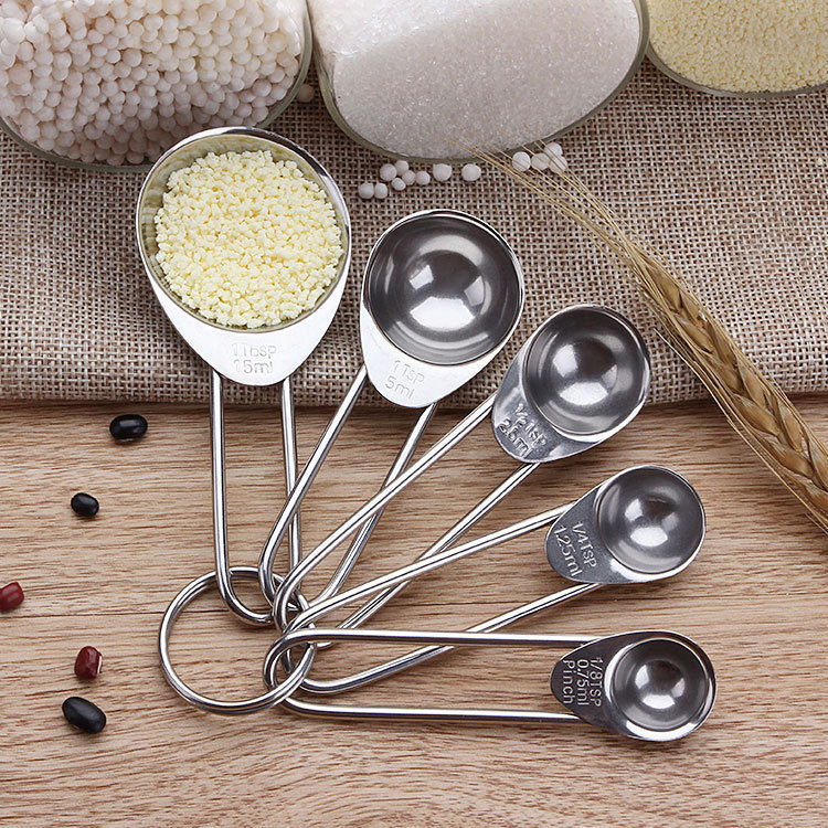 5 Stainless Steel Measuring Spoons Baking Gadget Tool Mi11610