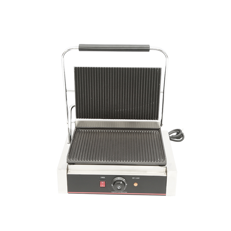 Commercial Single Plate Table Top Electric Panini Sandwich Grill Griddle Machine for Kitchen Equipment