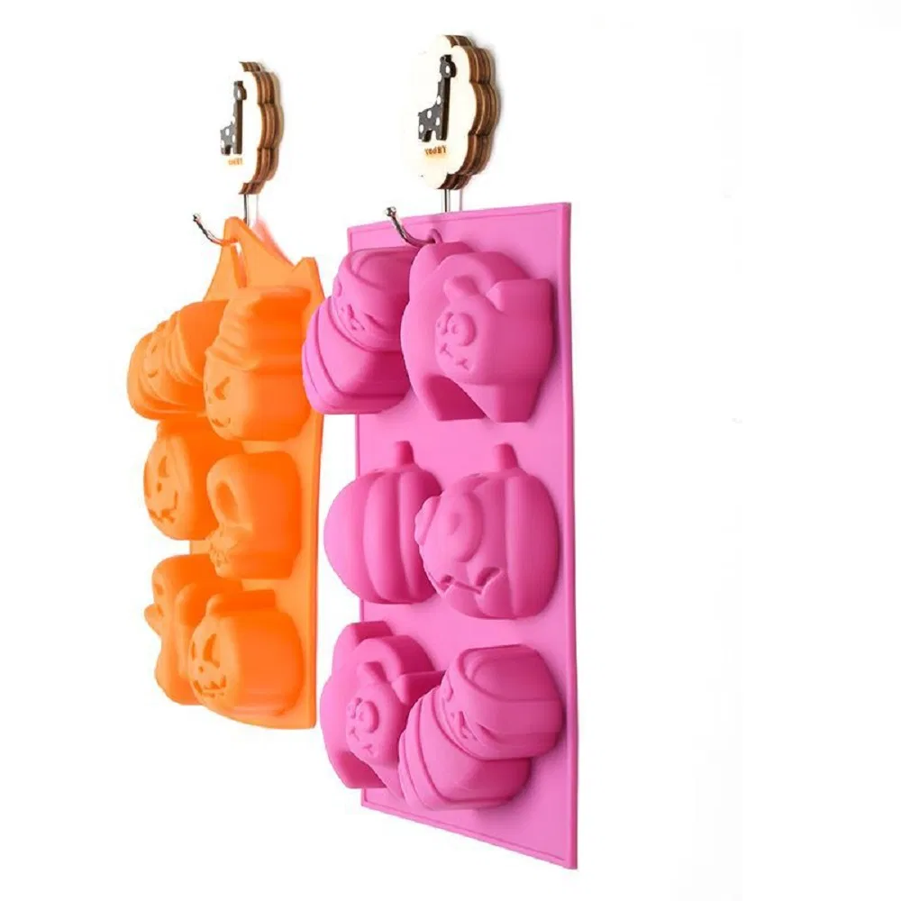 DIY Baking Tools Silicone Molder Halloween Favors Designs Pumpkin, Devil, Skull, Ghost Perfect for Pudding, Ice, Chocolate Wbb17883