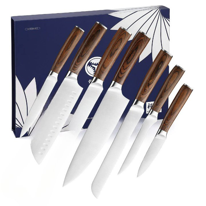 Chef Knife Professional High Carbon Stainless Steel Sharp Blades Ergonomic Wood Handle
