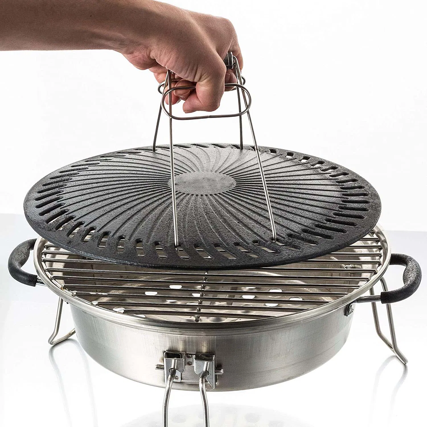 Cast-Iron Grill Plate Lightweight BBQ Set Stove Accessory for Party