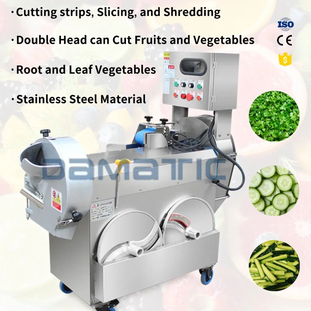 Commercial Double-Head Tomatoes Carrots Vegetable Fruit Dicing Cutting Slicer Chopper for Professional Vegetable Preparation