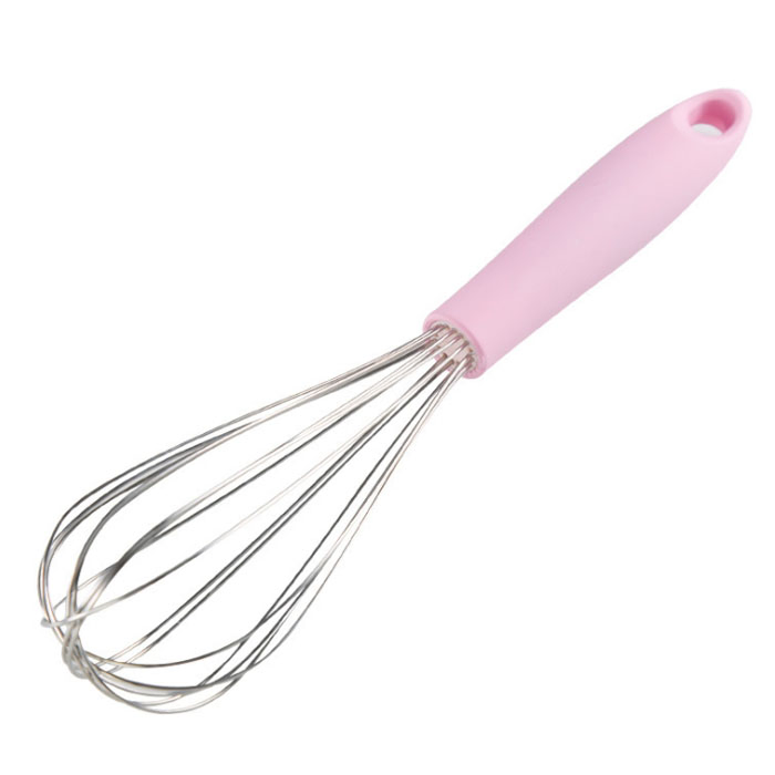 10" 12" Pink Stainless Steel Stirring Egg Whisk Baking Tools Butter Cream Blending Beater
