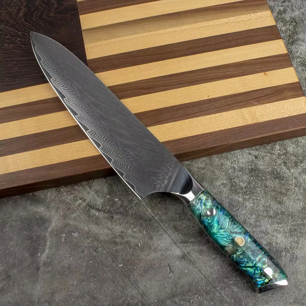 New Collection Japanese Damascus Knife Professional 8.5 Inch Chef Knife with Resin Forged Handle