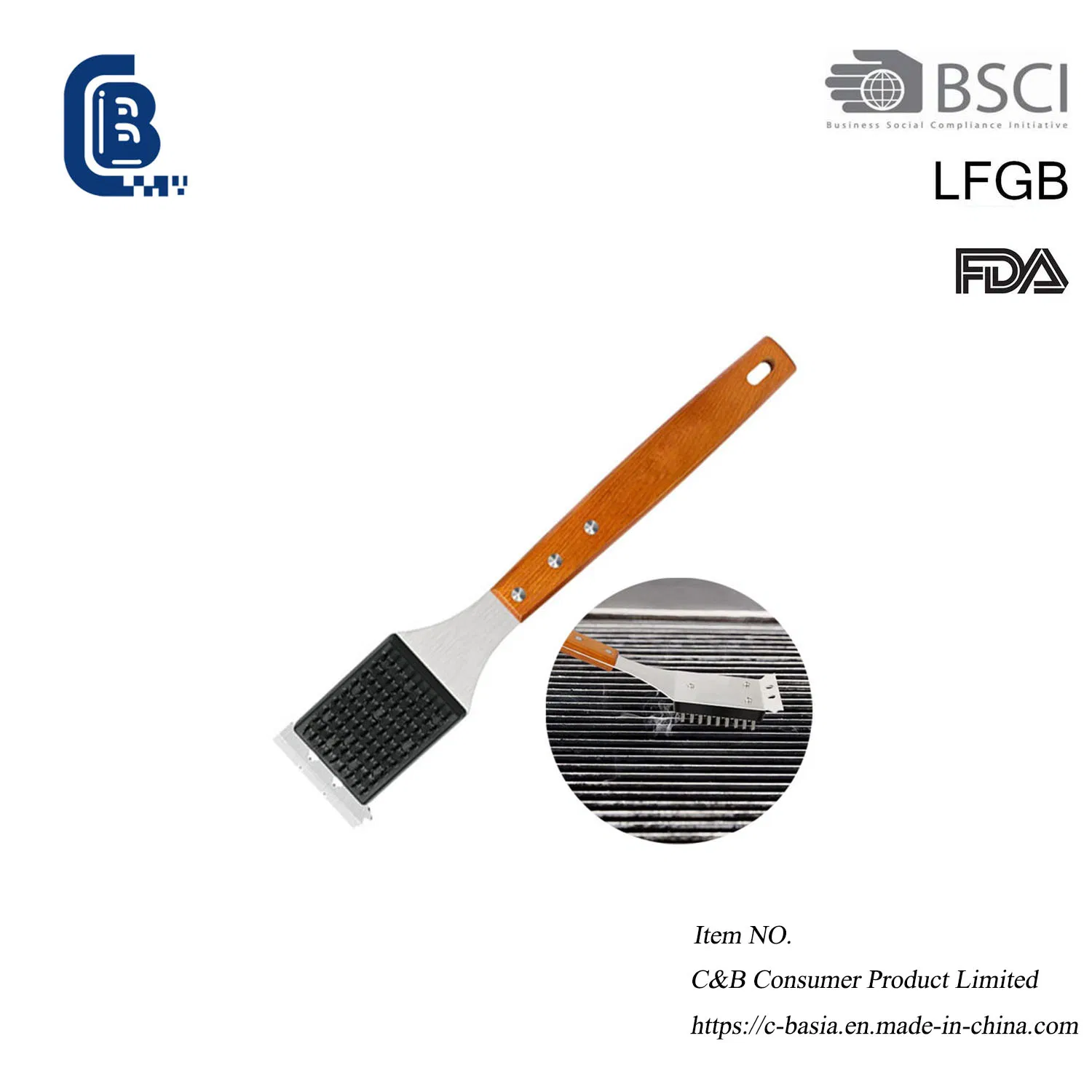 Barbecue Grill Cleaning Wire Brush Steel Shove, Sponge Brush