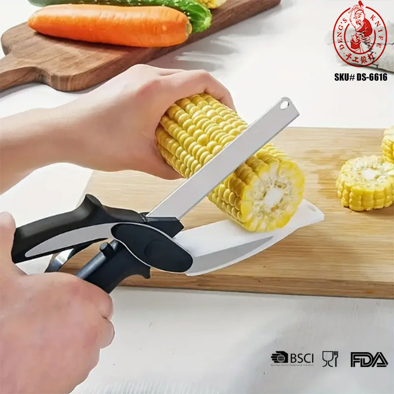 Ds-6616 Easy Smart Food Vegetable Cutter Chopper - New Kitchen Scissor New Kitchen Shears Stainless Steel Hand Metal Shear