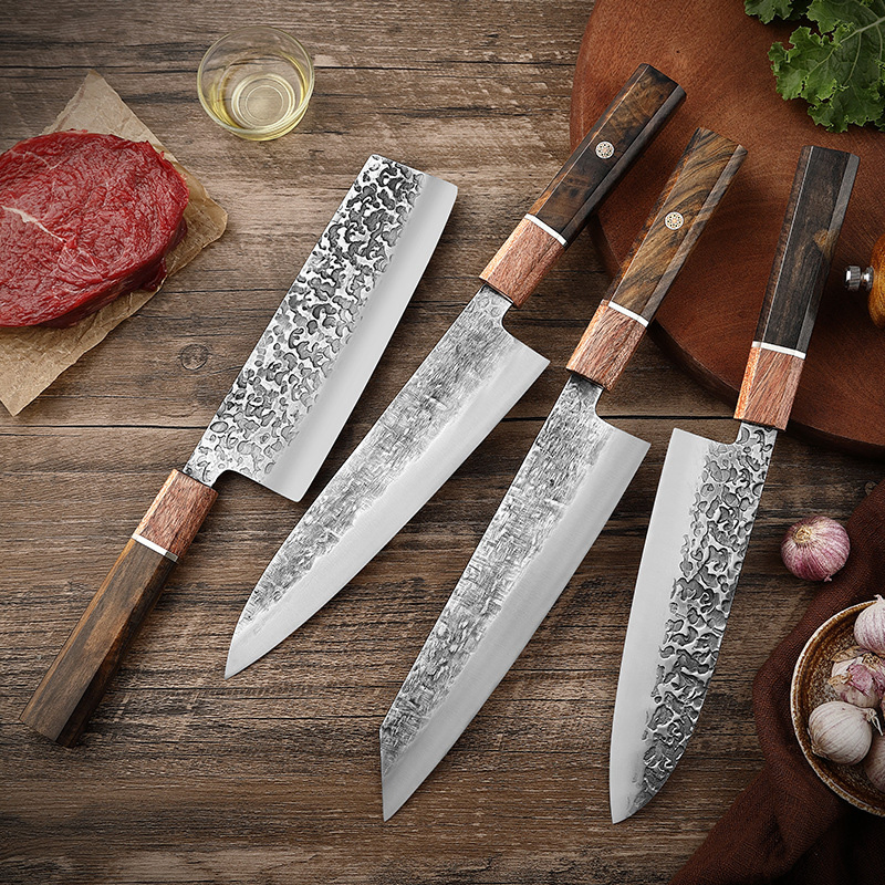 Ds-2903 Japanese Chef Knife 4 PCS Professional Sharp Kitchen Knives Set for Cooking High Carbon Stainless Steel Knife Set