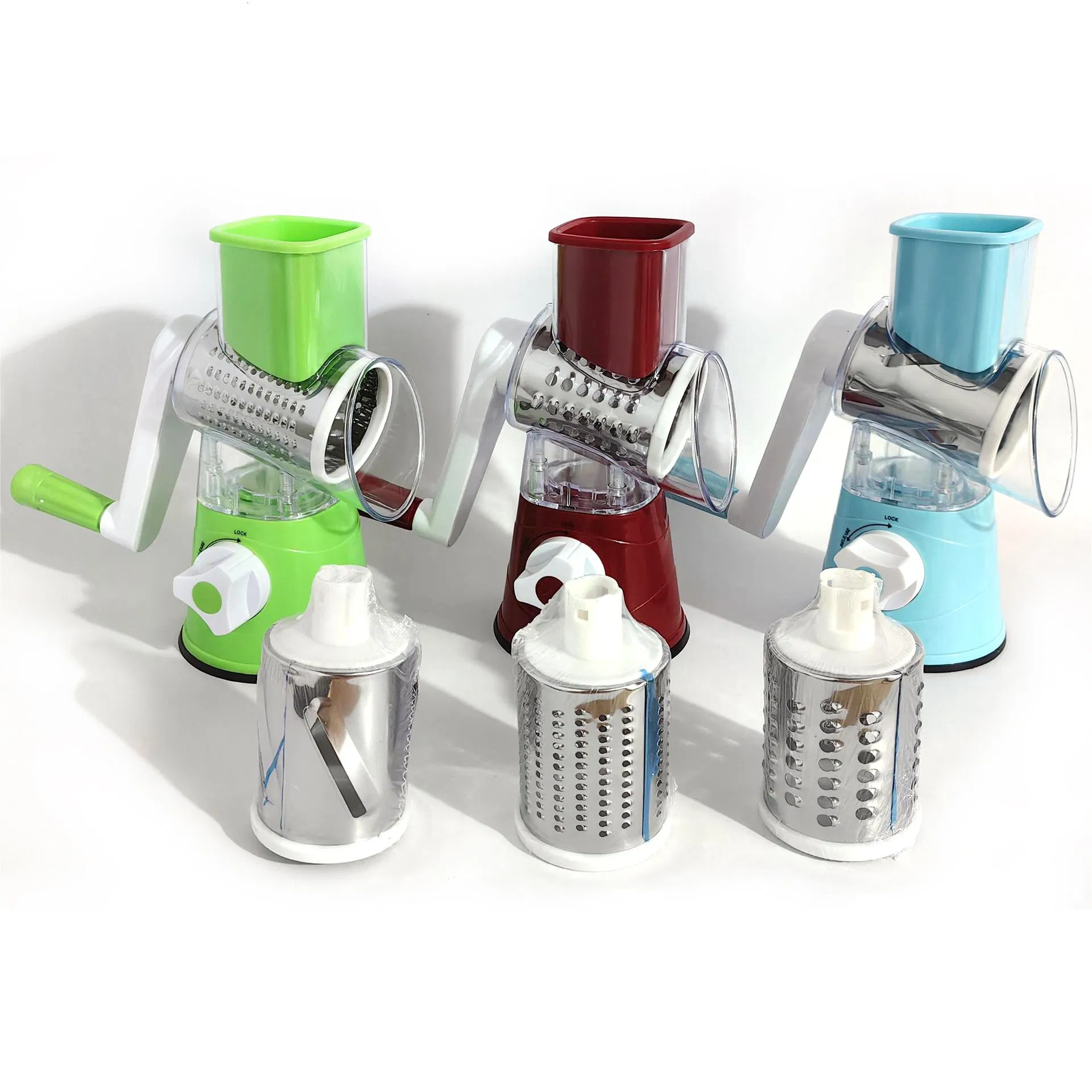 Wholesale Rotary Hand Manual Vegetable Chopper Cheese Grater Handy Stainless Steel Smart Innovative Kitchen Gadget