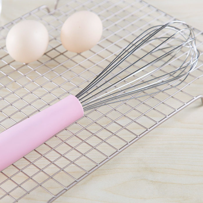 10" 12" Pink Stainless Steel Stirring Egg Whisk Baking Tools Butter Cream Blending Beater
