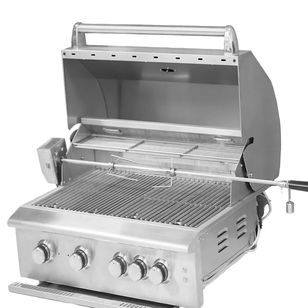 Multi-Purpose Outdoor Kitchen Barbecue Gas Charcoal Grill Cooking Accessory Corrosion-Resistant SUS304 Motor Rotisserie Kit
