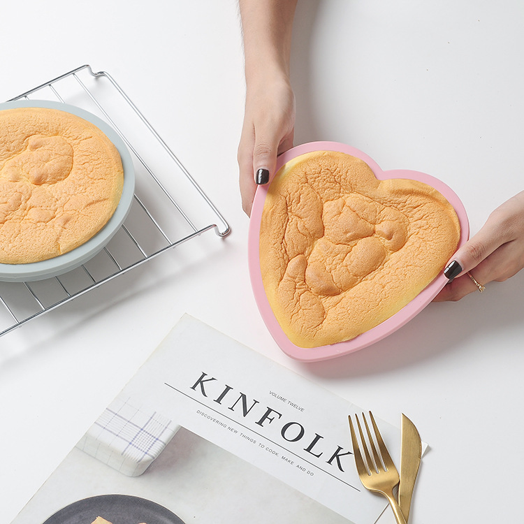 A77 BPA Free Heart Shape Silicone Cake Pan Baking Soap Jelly Muffin Mold Pastry Bakeware Tools