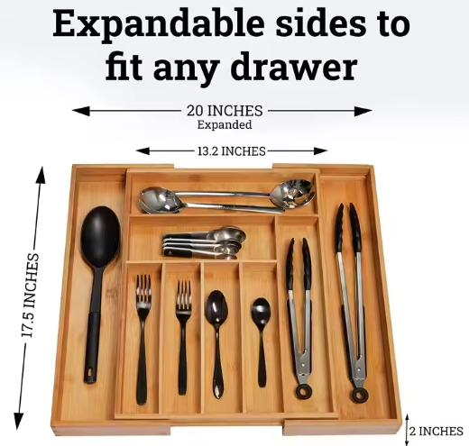 Ds-2 Cutlery Tray Storage Drawer Kitchen Organizer Extensible Silverware Kitchen Knife Storage Box