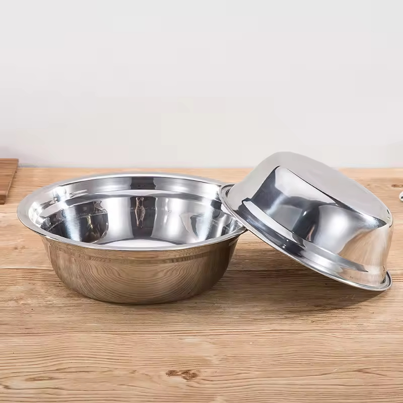 Wholesale Stainless Steel Mixing Bowl Durable Metal for Kitchen Use Polished for Vegetable Washing Salad Food Preparation Set Mixing Bowls Stainless Mixing Bowl