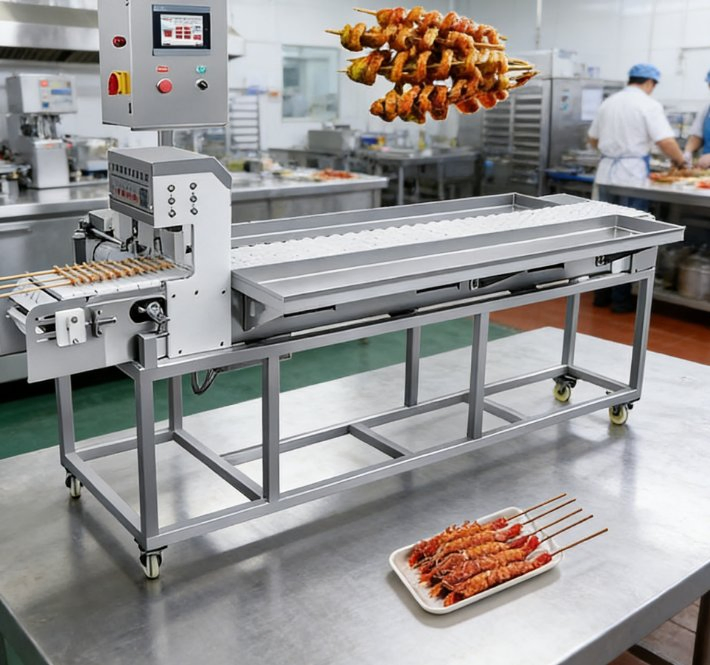 Automatic Commercial Skewer Making Machine for BBQ Meat and Vegetable Processing