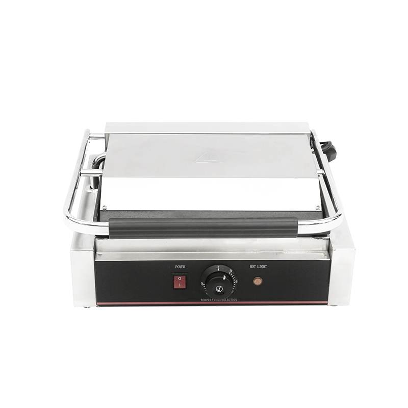 Commercial Single Plate Table Top Electric Panini Sandwich Grill Griddle Machine for Kitchen Equipment