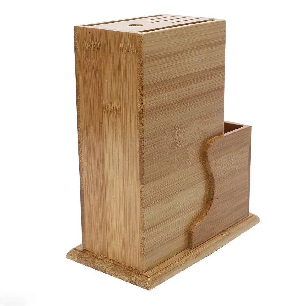 Elegant Bamboo Knife Holder for Kitchen - Versatile Storage Solution