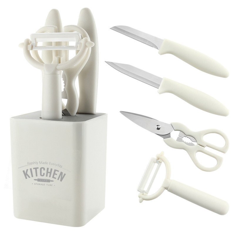 Kitchen Gadget Combination Peeling and Cutting Tools with Storage Base