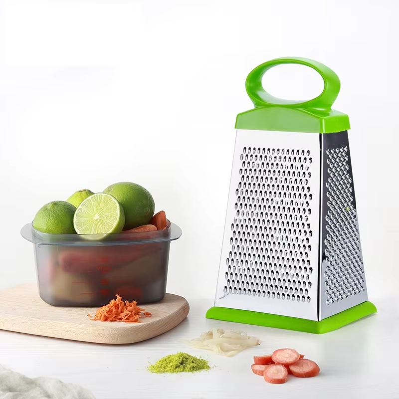 Premium Multi-Functional 6-Sided Plastic Vegetable Grater Easy Food Preparation Utensil with Plastic Handle