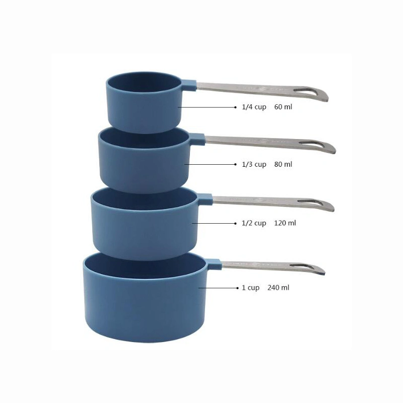 4 Pieces Measuring Cup Set Stainless Steel Handle Measuring Tool Baking Gadget Tool Esg12285