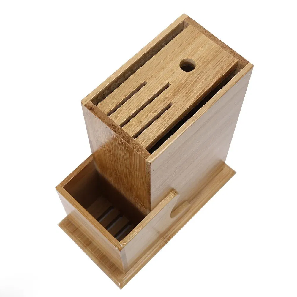 Elegant Bamboo Knife Holder for Kitchen - Versatile Storage Solution