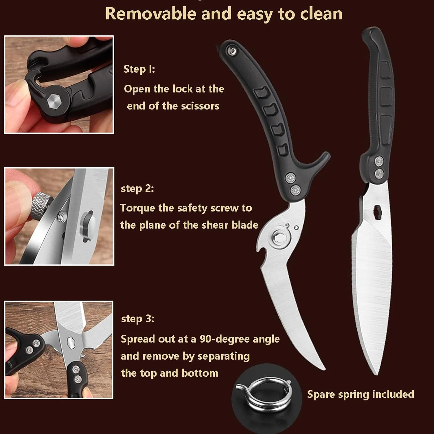 Kitchen Scissors/Shears, Multi-Purpose Super Sharp Heavy Duty Poultry Scissors, for Poultry, Fish, Meat, Vegetables, a Good Partner in The Kitchen