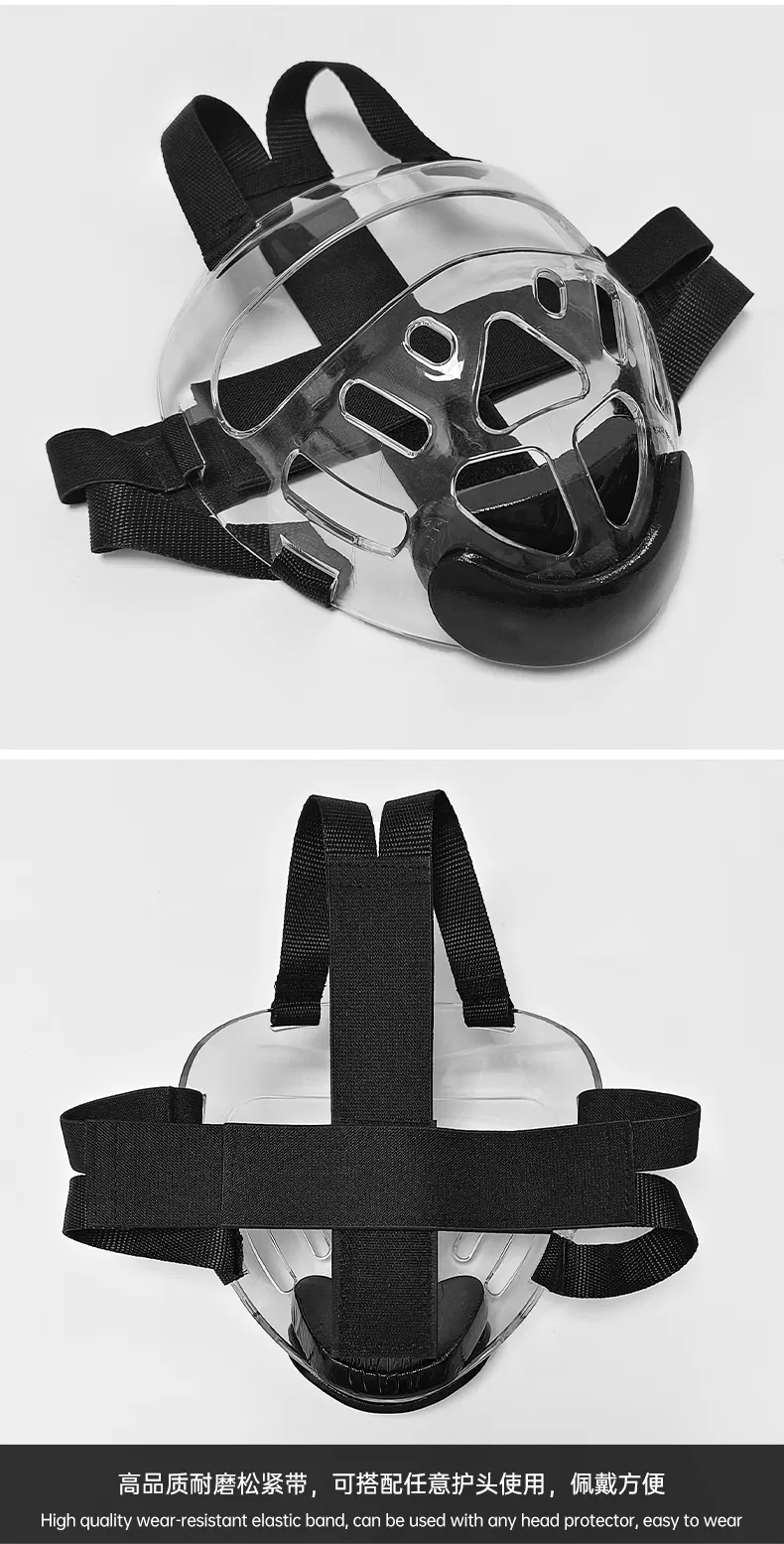 Kids Transparent Taekwondo Mask Removable Protective Training Face Head Gear